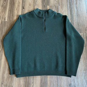 VTG C.C. Filson 100% Virgin Wool Green Sweater Zip Heavy Pullover Men's Size XL